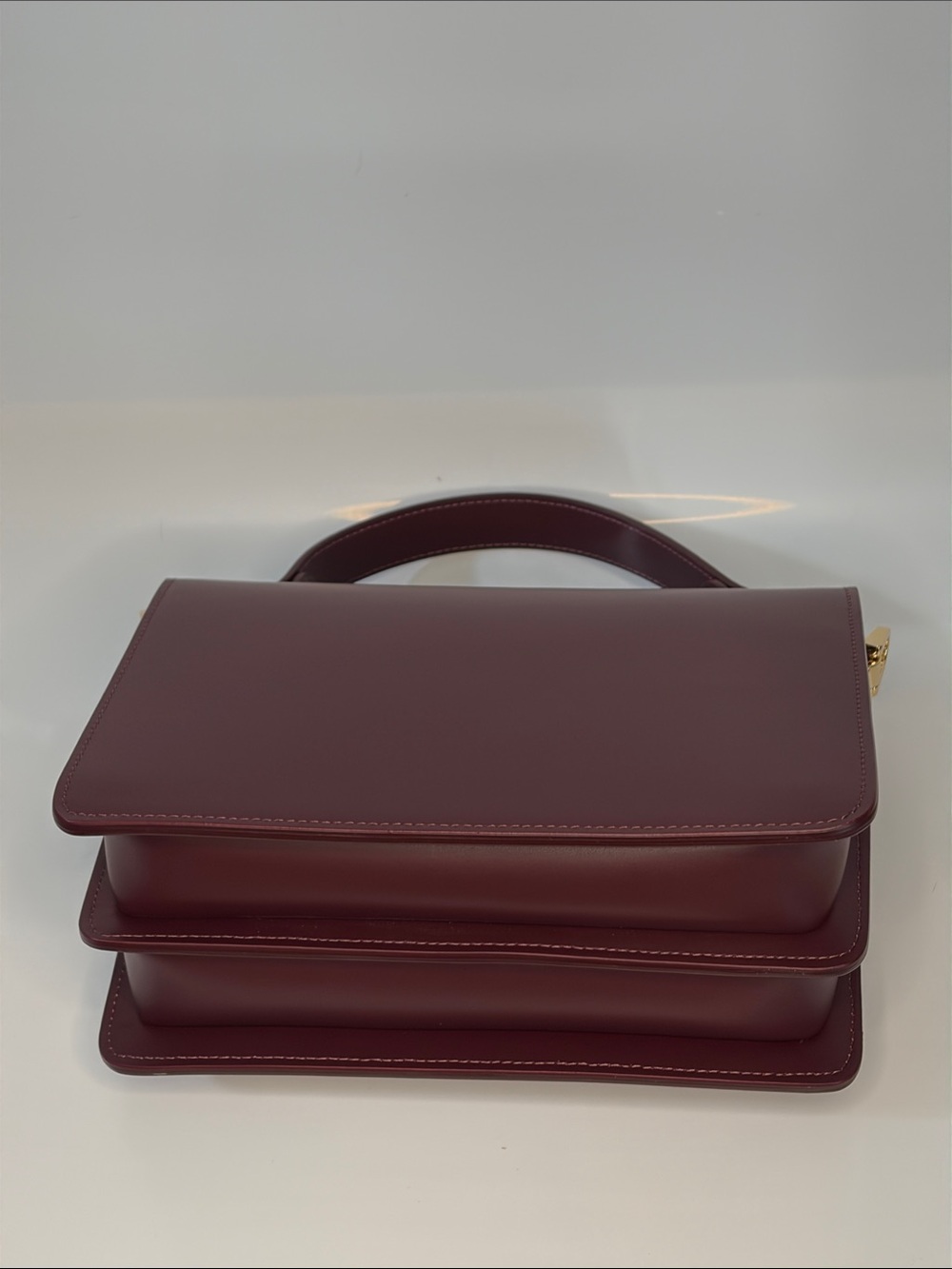 Maison Rinceau Bordeaux Petit Apollon Leather Top-Handle Bag - Picture 5 of 11